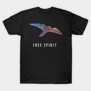 Free Spirit Colourful Peregrine Falcon Bird Graphic T-Shirt